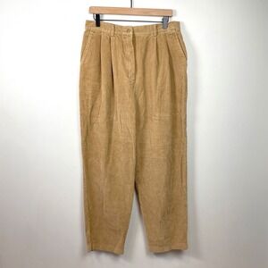 Charter Club Corduroy Pleated Pants High Rise Cotton Sz 14 Vintage 90s Academia